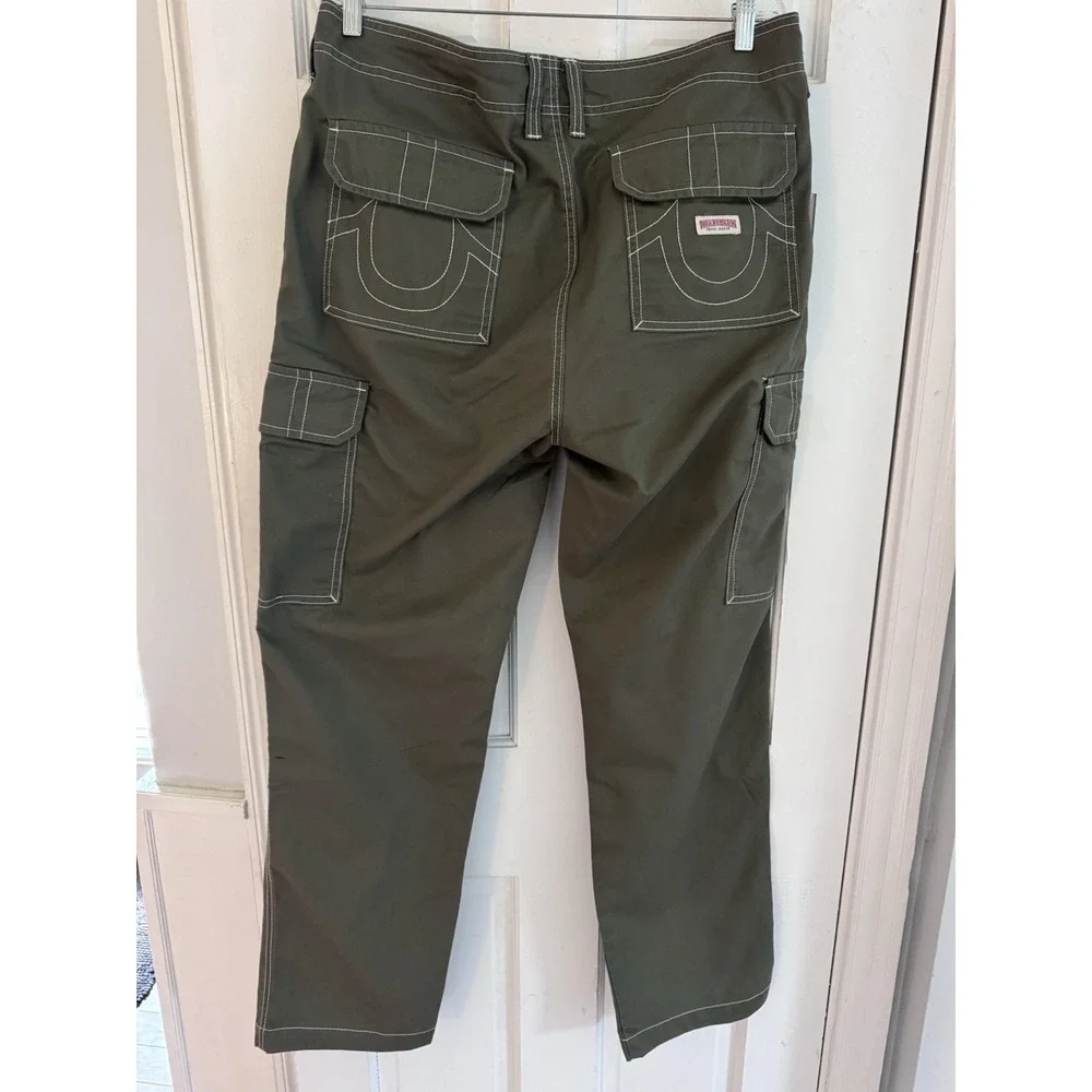 True Religion‎ Women's Military Cargo Trousers Olive Khaki Utility Y2K 34